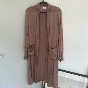 Blush pink long over coat / robe